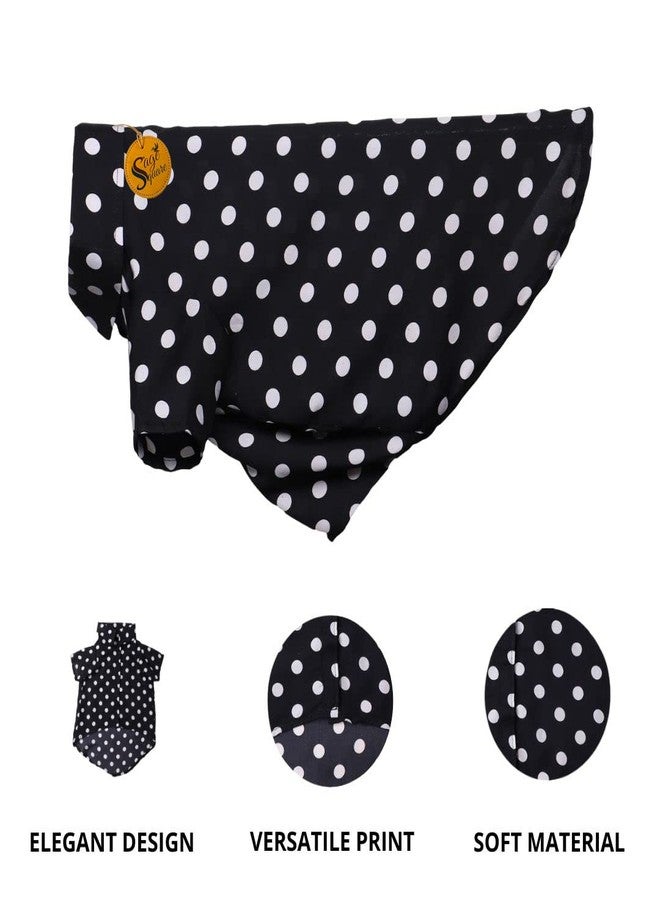 سايج سكوير قميص كلاب مطبوع عليه رسومات مربعة جريئة، قميص كلاب عصري، فائق النعومة وخفيف الوزن، ملابس كلاب مريحة وجيدة التهوية، زي عصري (متوسط - 16 بوصة) (أسود منقط) - Image 2